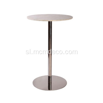 Kratka miza z mizo z osnovo iz nerjavečega jekla